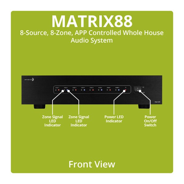 Main product image for Dayton Audio Matrix88 8-Source 8-Zone App Controlled Matrix Audio Switcher